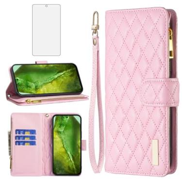 Imagem de Asuwish Capa de telefone para Google Pixel 8A capa carteira com protetor de tela de vidro temperado e suporte de couro para cartão de crédito com suporte acessórios de celular TPU Kickstand Slim