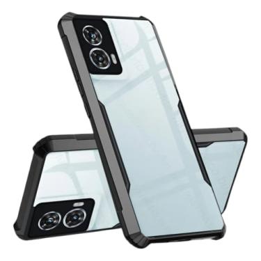 Imagem de Capa Case Capinha Dual Shock Sense Transparente Preta Acabamento Premium Proteção Contra Arranhões, Quedas e Impactos para Samsung Motorola Moto G24 G04 G04S