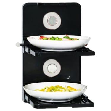 Imagem de Bandejas De Preparação De Alimentos, 2 Níveis com Ventosas para Copos e Pratos, Prateleira Dobrável Superfícies Lisas Sem Furos Para Portas De Vidro Janela E Especiarias