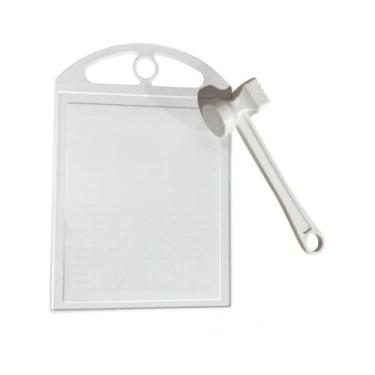 Imagem de Kit Martelo Para Carne Batedor Amaciador Bife Tabua de Cortar Carne Legumes Frutas Plástico