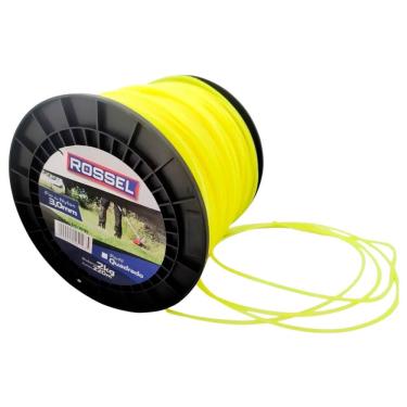Imagem de Rossel Fio de Nylon para Roçadeira, 3mm Quadrado, 2kg, 220m, Amarelo