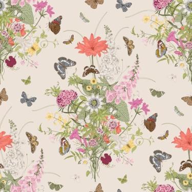 Imagem de VaryFloral Papel de parede floral borboleta elegante francês colorido papel de parede para quarto de meninas primavera jardim inseto botânico papel de contato para prateleira descascar e colar