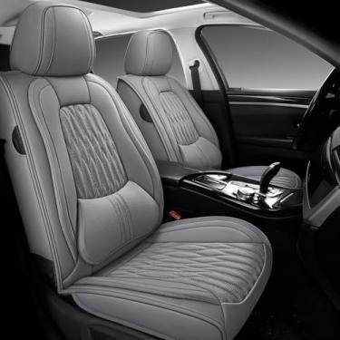 Imagem de WELLDO Capas de assento de carro assentos dianteiros, protetor de assento de carro de couro sintético impermeável, capas de interior de carro antiderrapantes capas de assento automotivas universais