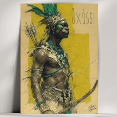 Imagem de Quadro Decorativo Orixá - Oxum, Oxóssi, Ogum, etc - Umbanda/Candomblé - Escolha 30 Obras! (Rústico, Oxóssi, 20x14cm)