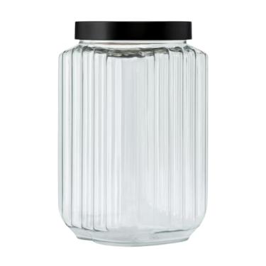 Imagem de Pote Premium Fileto 2,5 Litros Plástico Cozinha Porta Mantimentos Organizador Multiuso Doce Biscoito (Preto)