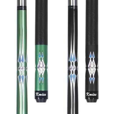 Imagem de Kmise Conjunto de bastões de bilhar - bastão de taco de sinuca de 147 cm, taco de bilhar profissional de bordo canadense, bastões de sinuca para adultos, 18 567 g, verde, preto, bastão de bilhar para