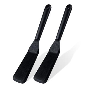 Imagem de Eggssentials Pacote com 2, espátula de ovo - antiaderente, ferramentas de cozinha altamente resistentes ao calor para panquecas, ovos, assar, cozinhar e misturar - Espátula de ovo preto