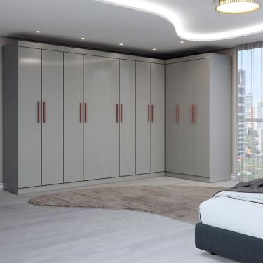 Imagem de Guarda-Roupa Casal Modulado Odisseia 11 Portas 4 Gavetas Onix - Panorama Móveis