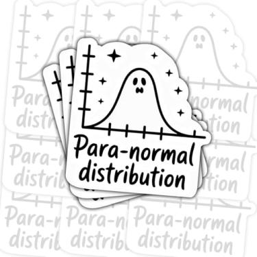 Imagem de 3 pçs adesivo de distribuição para-normal engraçado ciência matemática estatística gráfico fantasma citação decalque de vinil à prova d'água para laptop, garrafa de água, copo, presente de carro para