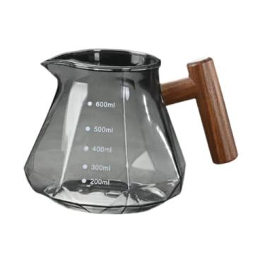 Imagem de Fenteer Cafeteira de vidro para servir, cafeteira de gotejamento, 20 oz/600ml, coador de café de vidro transparente Classic Baristas, para casa, café e, Cinza