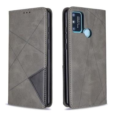 Imagem de HONGYAN Capa de telefone Para Huawei Honor 9a Rhombus Textura Horizontal Flip Magnetic Case com suporte e slots de cartão e carteira Capa protetora