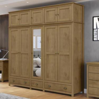 Imagem de Guarda Roupa Casal 221cm 10 Portas 3 Gavetas Lázio Freijó F07 - Mpozen