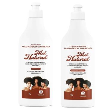 Imagem de Kit Shampoo 1L + Condicionador 1L Mel Natural Cachos Trihair