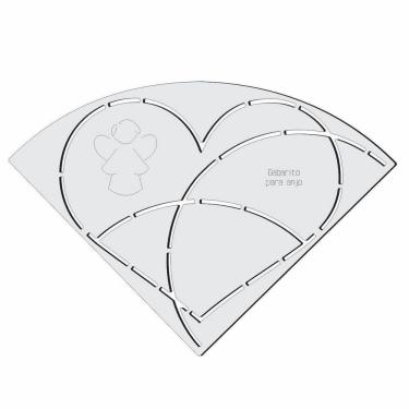 Imagem de Gabarito Anjo Patchwork Fuxico Régua Molde 19 X 13 Acrilico