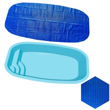 Imagem de Manta Térmica Capa Para Piscina Italiana 7 X 3,5m Splash Igui 300 Micras Azul