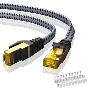 Imagem de Cabo Ethernet ARISKEEN Cat 8 175 pés 40 Gbps 2000 Mhz cinza