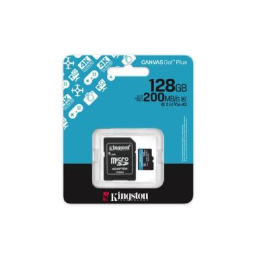 Imagem de Cartão de Memória 128gb Micro Sd Canvas GO Plus 200mbs A2 Kingston Câm