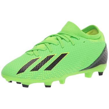Imagem de adidas Tênis de futebol unissex infantil X Speedportal.3 Firm Ground, Verde solar/vermelho solar/amarelo solar, 18