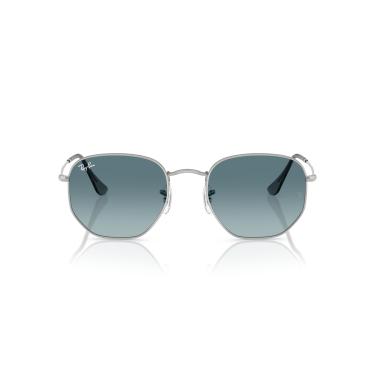 Imagem de Óculos de Sol Ray-Ban Hexagonal 0RB3548N 003/3M Tam 51 / Prata - Lentes Azul Gradiente