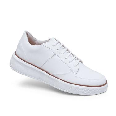 Imagem de Sapatênis Tênis Masculino Casual Branco Design Moderno e Conforto com Forro Macio e Solado Leve