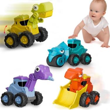 Imagem de Carro de brinquedo AIVIAI Dino Construction Push-and-Go 18-36 meses