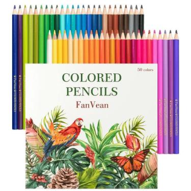 Imagem de Lápis de cor FanVean de 50 unidades para colorir crianças e adultos