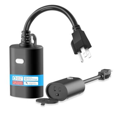 Imagem de Eva's Light Plugue Inteligente Externo Wifi, Plugue Dimmer Inteligente, Tomada Regulável À Prova D'Água Ip65, Plugues Wi-Fi de 2,4 Ghz, Funciona com Alexa E Google Assistant, Sem Necessidade de Hub, M