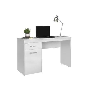 Imagem de Escrivaninha Vitória Branco 120 cm com Gaveta para Escritório Quarto -