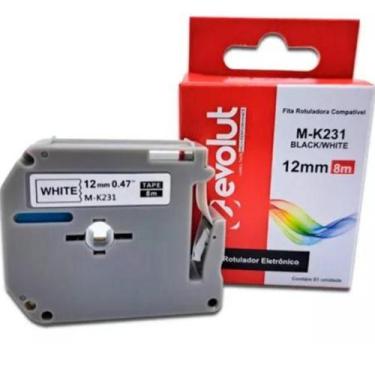 Imagem de Fita rotuladora compatível para brother m-k231 12mm*8m black/white  ev