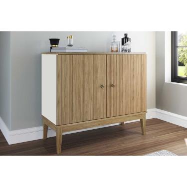 Imagem de Aparador de Sala Jantar MB 1062 c/ 2 Portas Mel/Off White - Movelbento