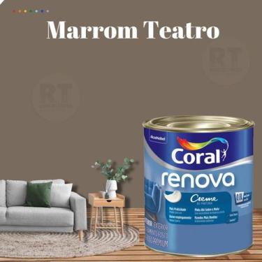 Imagem de Tinta Parede Marrom Acrílica Fosca Renova 800ml - Coral, MARROM TEATRO