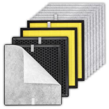 Imagem de Pacote com 4 + 8 filtros PR1 para animais de estimação filtro de substituição para purificador de ar Mooka PR1, filtro HEPA verdadeiro H13, filtro de carvão ativado 3 em 1 para casa grande sala de até