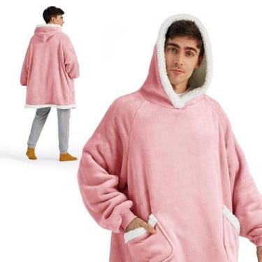 Imagem de Cobertor vestível com capuz Bedsure Sherpa para mulheres e crianças