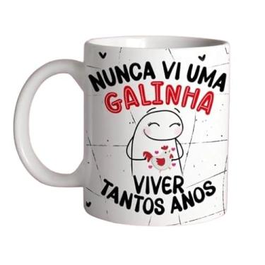 Imagem de Caneca Meme nunca vi uma galinha viver tanto porcelana engraçada