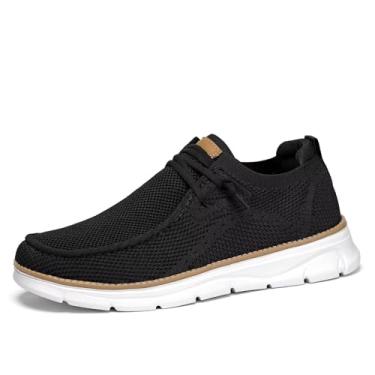 Imagem de Wrezatro Sapatos Oxford Masculinos Para Caminhada, Slip On, Casual, Moda Social, Tênis De Trabalho Em Malha, Confortável, Leve, Sola Macia