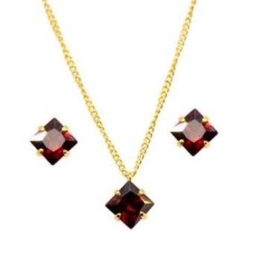 Imagem de Conjunto Zirconia Folheado A Ouro - FAMA FOLHEADOS