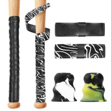 Imagem de homdat 2 conjuntos de fitas de aderência para taco de beisebol e taco de softball, aderência ergonômica antiderrapante, alças para taco de softball, 1,1 mm para alças multiesportivas, desempenho em