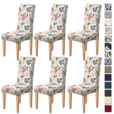 Imagem de Dioxide Capas de cadeira de alta elasticidade para cadeiras de jantar, conjunto de 6 capas de cadeira de jantar laváveis, capas de assento macias para cadeiras de cozinha, protetores de cadeira