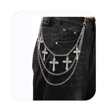 Imagem de Corrente de calça em camadas para homens e mulheres corrente punk hip hop acessórios de roupas vintage correntes jeans, standard, Alumínio, Sem Pedra Preciosa