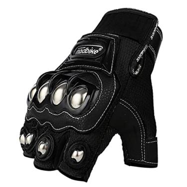 Imagem de WIVKS Luvas de motocicleta para homens e mulheres, luvas de motocicleta com tela sensível ao toque de meio dedo para BMX, ATV, MTB, corrida, ciclismo, escalada, motocross (preto, 2GG)