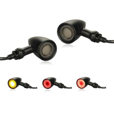 Imagem de LIUJJYH Luzes traseiras de LED para motocicleta, sinais de seta universais, luz de corrida traseira, lanternas traseiras de freio para motocicleta, compatível com Honda, Harley, Kawasaki, Yamaha