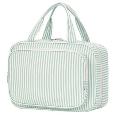 Imagem de Bolsa de higiene pessoal de viagem Narwey Listrada para mulheres verde