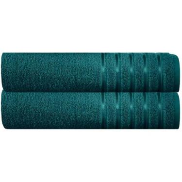 Imagem de Kit 2 Toalhas Banhão 100% Algodão 90X150 cm Teka Comfort, Verde Escuro