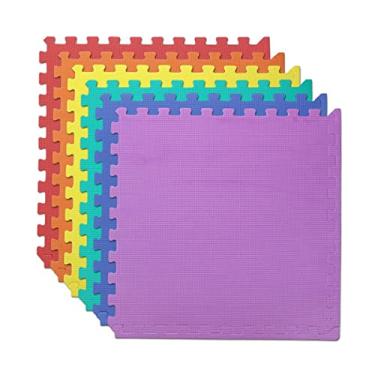 Imagem de Kit 16 Tapete Tatame EVA Colorido 50x50x1cm 10mm