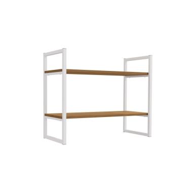 Imagem de Prateleira Decorativa Sala Estar Industrial LI008 Canela/Branco - Kappesberg