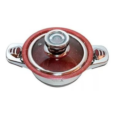 Imagem de Jogo Panelas Vermelha Anti-Aderente Fogão Indução 23 Pç Luxo