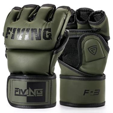 Imagem de FIVING Luvas MMA para homens e mulheres, luvas de boxe para saco de pancadas, treinamento, Muay Thai, MMA, luvas de bolsa de artes marciais, luvas de kickboxing com palmas abertas