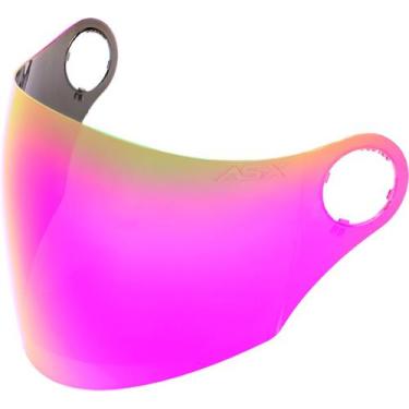 Imagem de Viseira Revo Rosa Capacete Asx City Air Aberto Espelhada