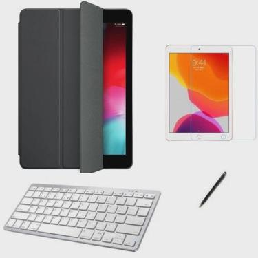 Imagem de Kit Capa Smart Case iPd 9a Geração 10.2 /Can/Pel e Teclado Branco - Pr