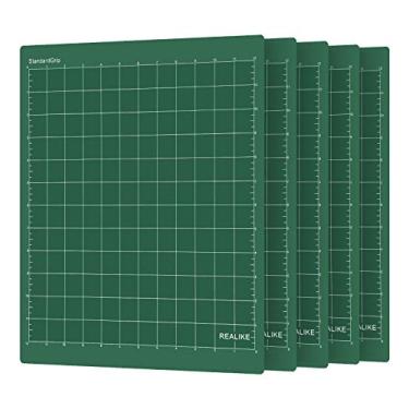 Imagem de REALIKE Tapete de corte StandardGrip para Cricut Maker 3/Maker/Explore 3/Air 2/Air/One (5 tapetes de 30,5 x 30,5 cm), tapete de corte adesivo adesivo verde para Cricut